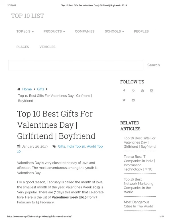 Top 10 Best Gifts For Valentines Day | Girlfriend | Boyfriend