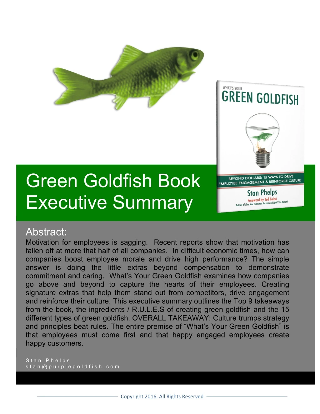 green goldfish book executive summary