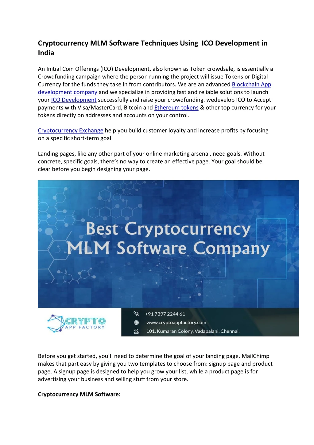 cryptocurrency mlm software techniques using