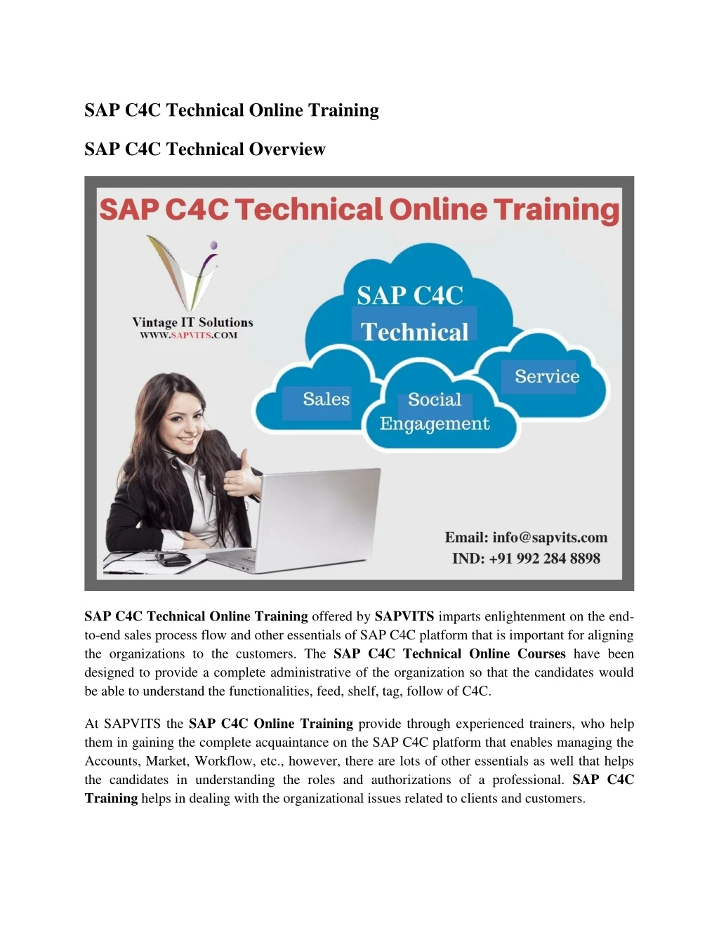 sap c4c technical online training