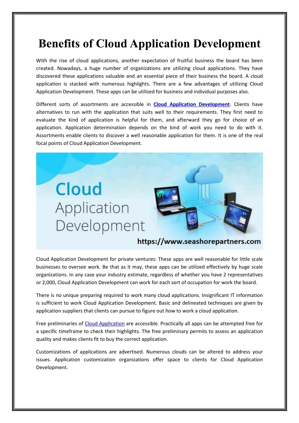 benefits of cloud application development