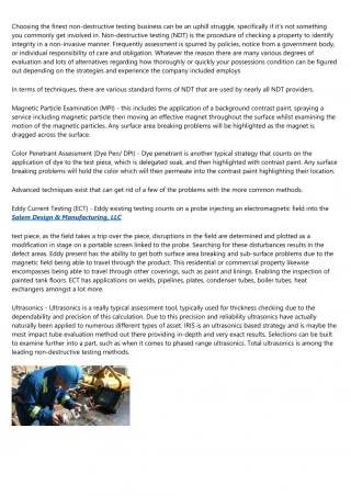 Non Destructive Testing Services - slide 1