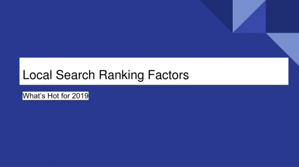 Local Search Ranking Factors in 2018