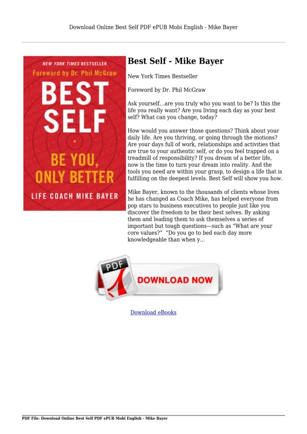 Download Online Best Self PDF ePUB Mobi English - Mike Bayer