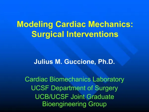 Modeling Cardiac Mechanics: Surgical Interventions