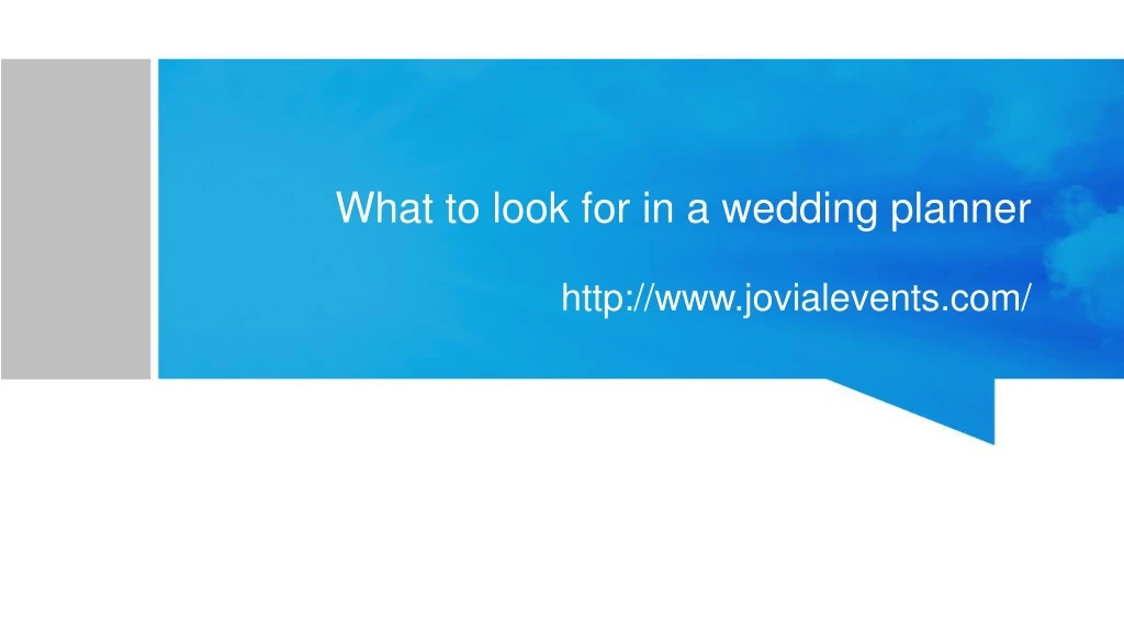 what to look for in a wedding planner