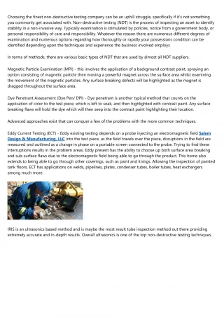 Non Destructive Testing Services - slide 1