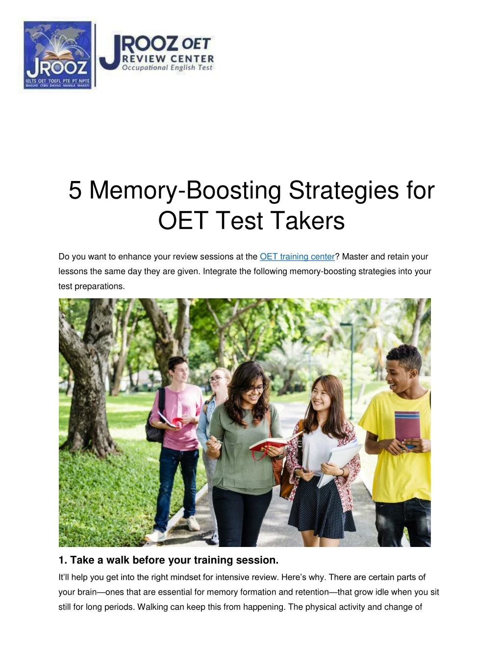 5 memory boosting strategies for oet test takers