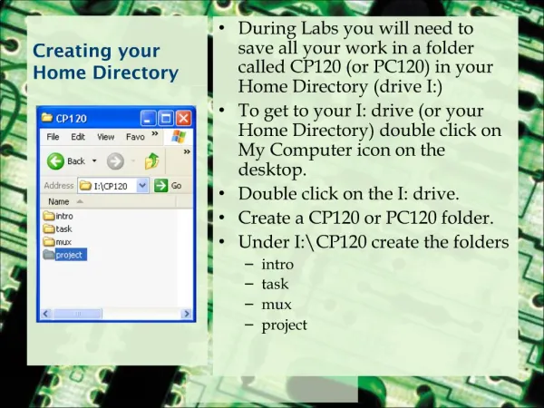 Creating your Home Directory