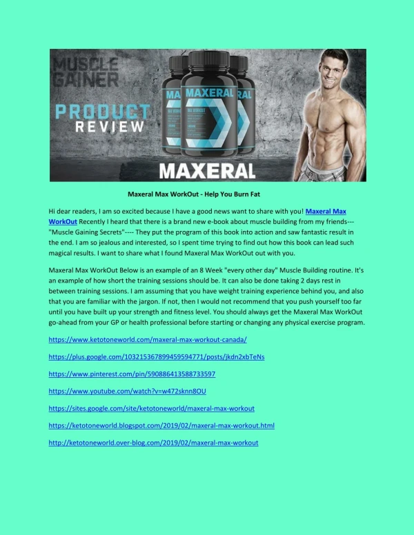 Maxeral Max WorkOut - Natural & Safe Muscles Boosting