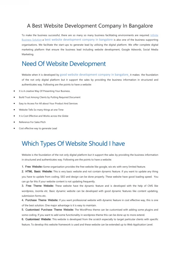 A Best Website Development Company In Bangalore