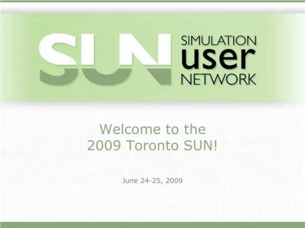 Welcome to the 2009 Toronto SUN!