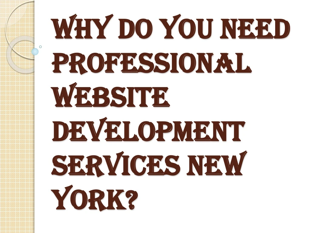 why do you need professional website development services new york