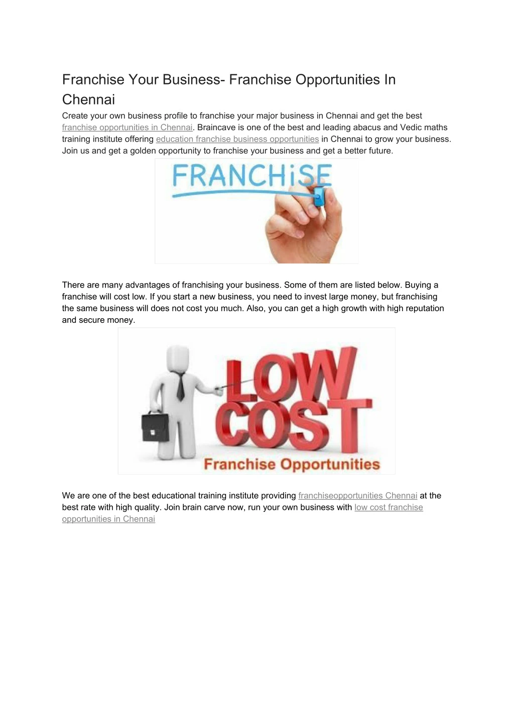 franchise your business franchise opportunities