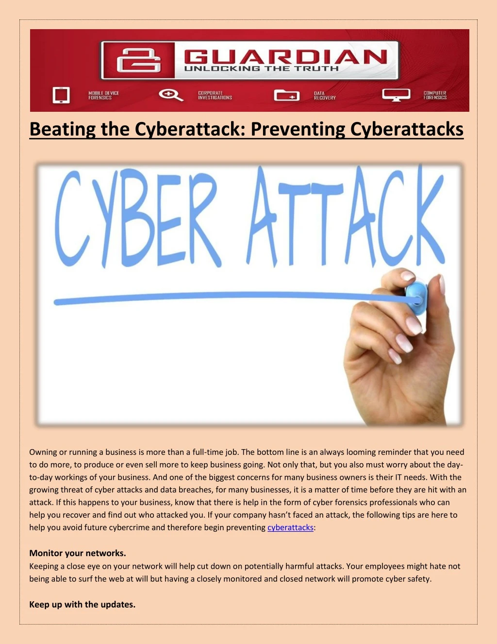beating the cyberattack preventing cyberattacks