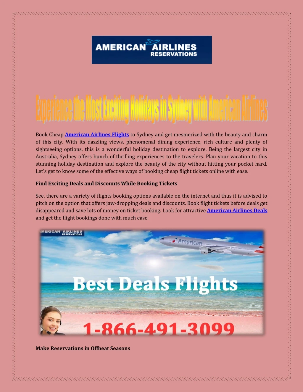 book cheap american airlines flights to sydney