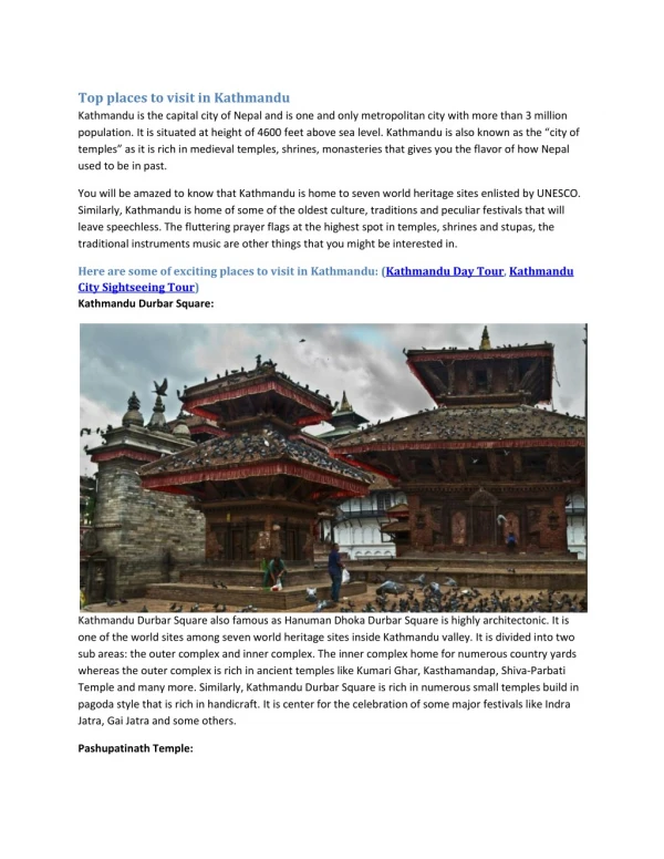 Top Places to Visit in Kathmandu