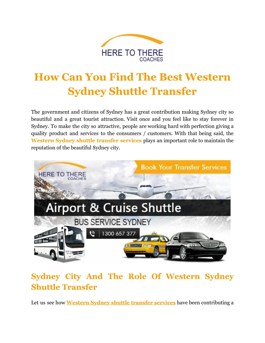 how can you find the best western sydney shuttle