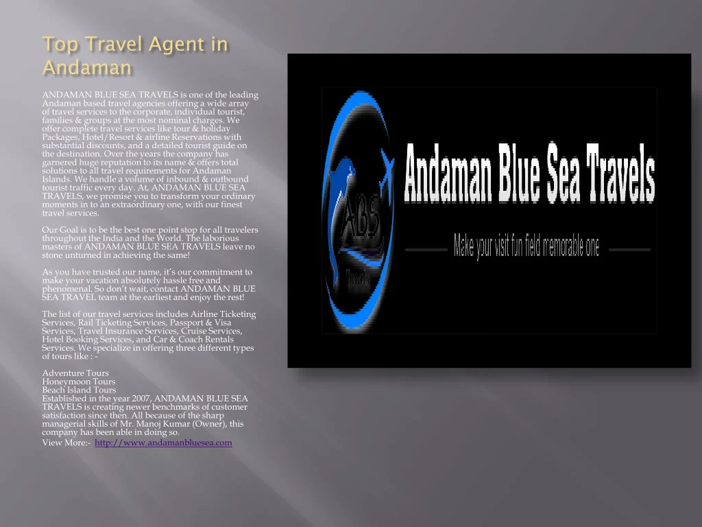 top travel agent in andaman