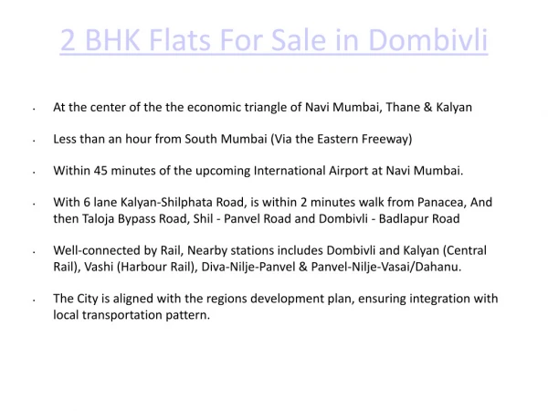 2 BHK flats in Dombivli