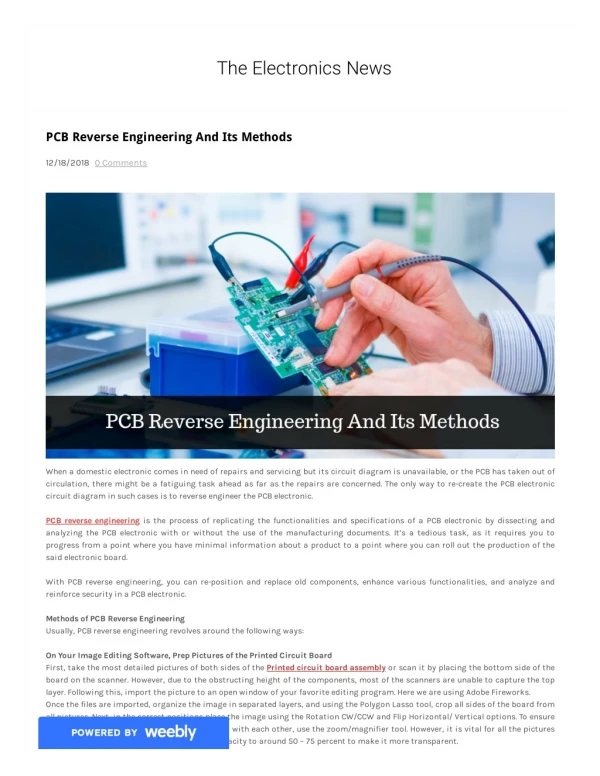 PCB Reverse Engineering And Its Methods