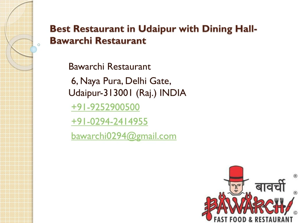 best restaurant in udaipur with dining hall bawarchi restaurant