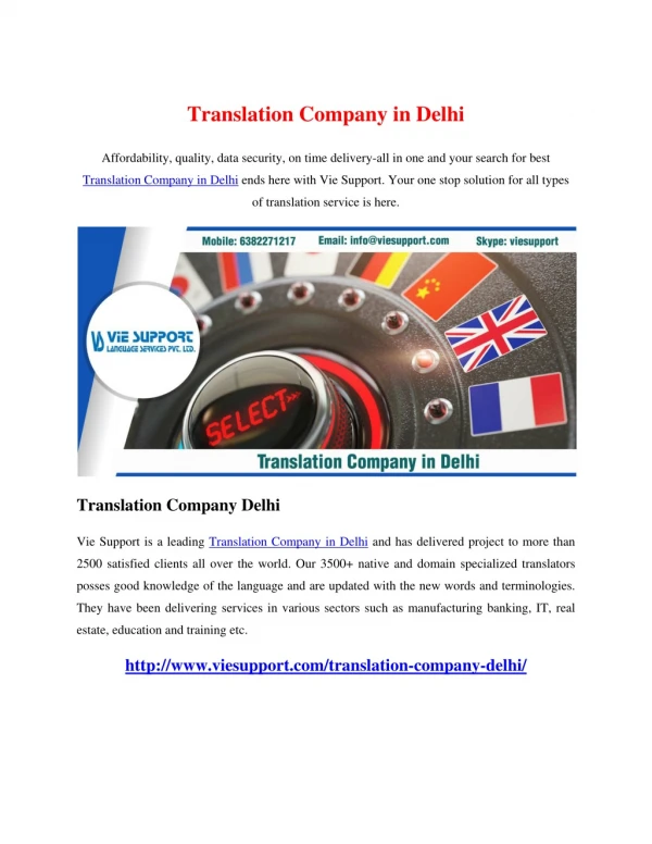 Translation Company in Delhi