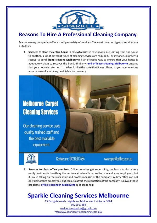 Reasons To Hire A Professional Cleaning Company