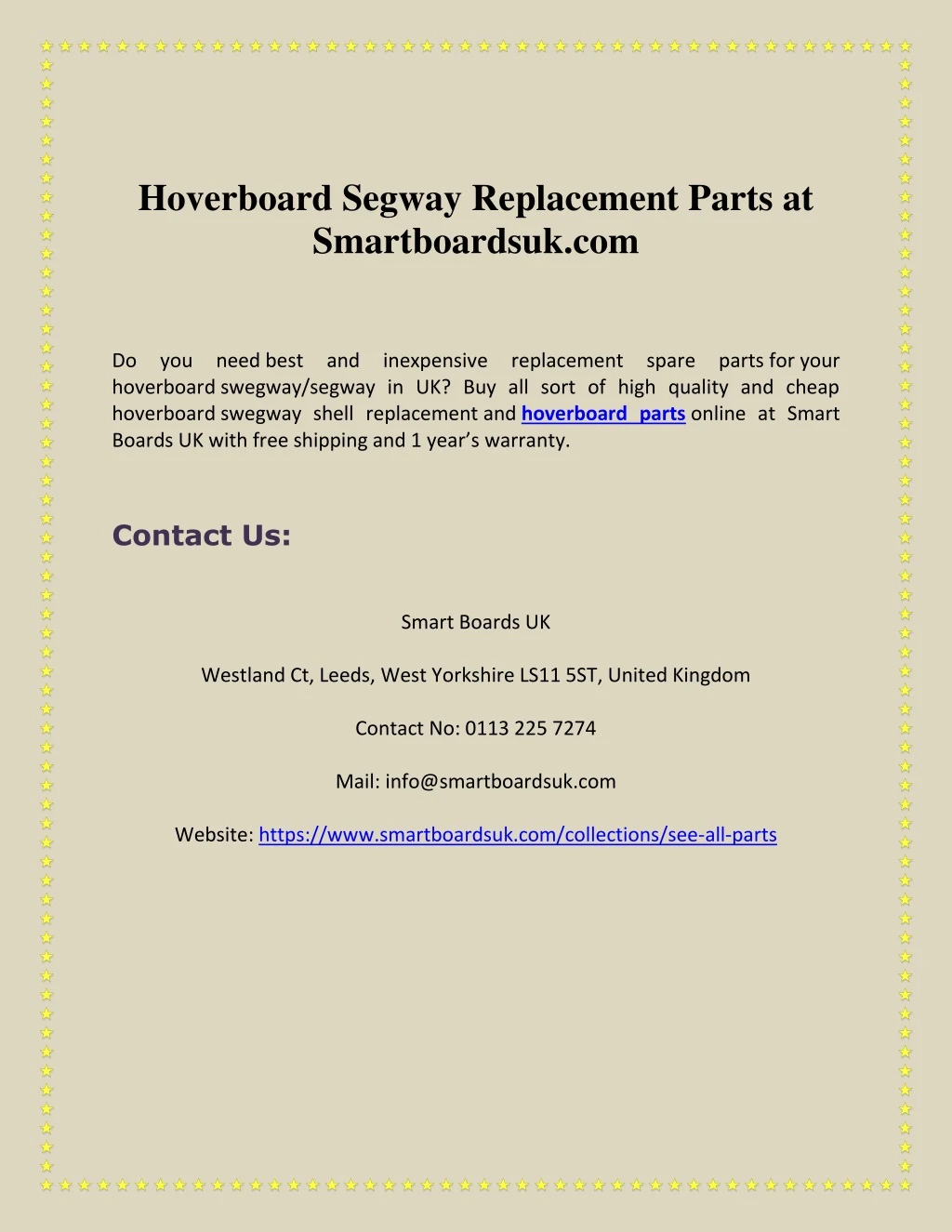 hoverboard segway replacement parts