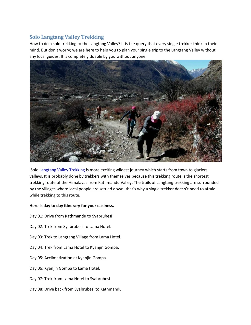 solo langtang valley trekking how to do a solo