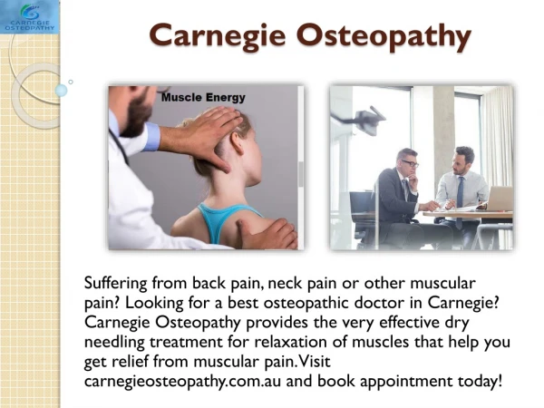 Osteopathic Manipulative Treatment | Dry Needling Treatment In Carnegie