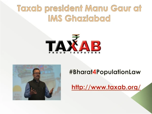 Taxab president Manu Gaur at IMS Ghaziabad|Taxab