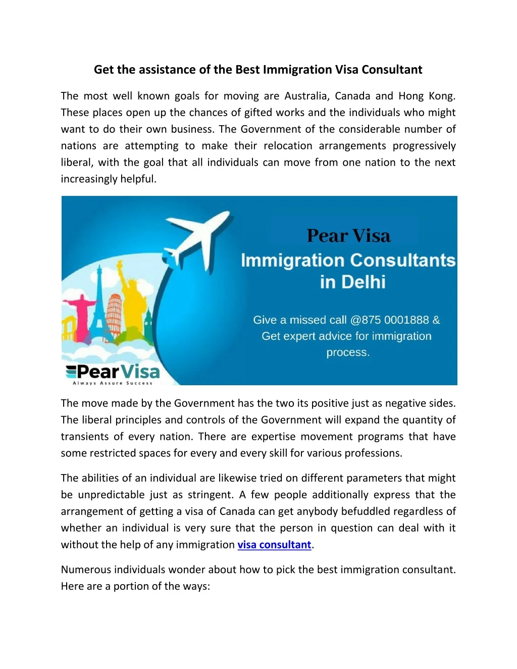 get the assistance of the best immigration visa