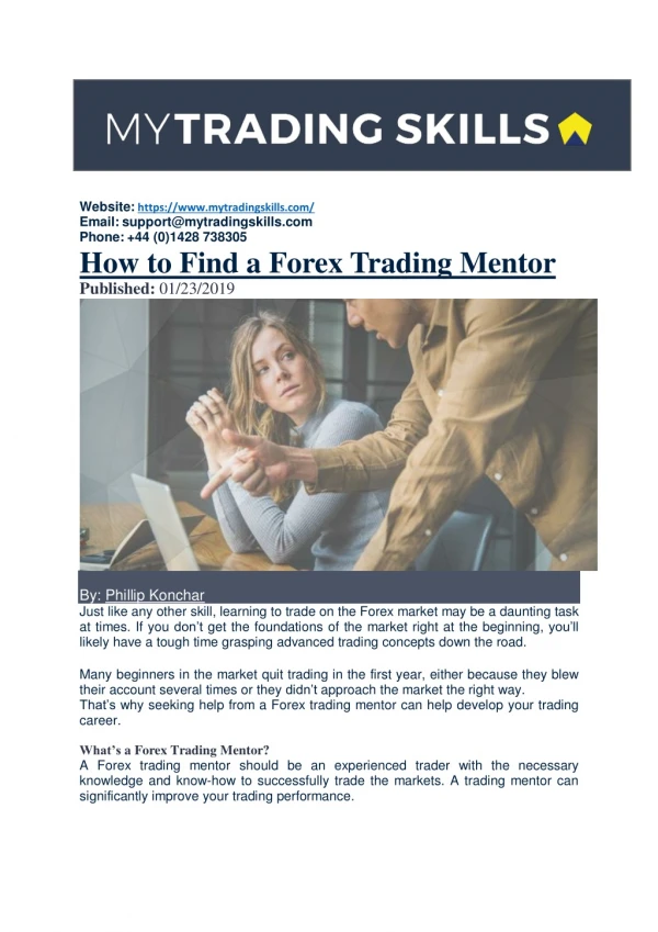 How to Find a Forex Trading Mentor
