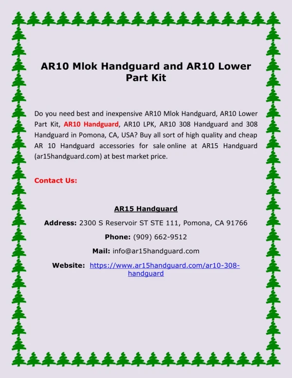 AR10 Mlok Handguard - AR10 Lower Part Kit