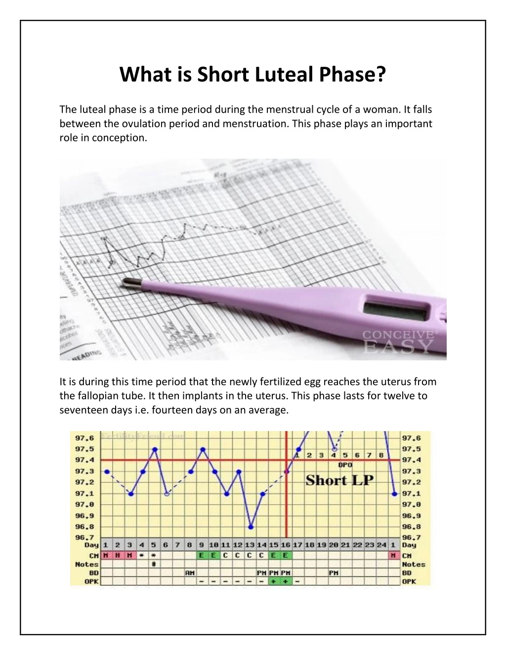 what is short luteal phase