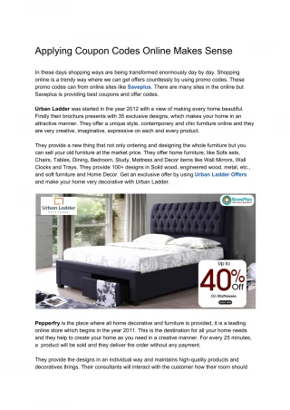 Applying Coupon Codes Online Makes Sense - slide 1