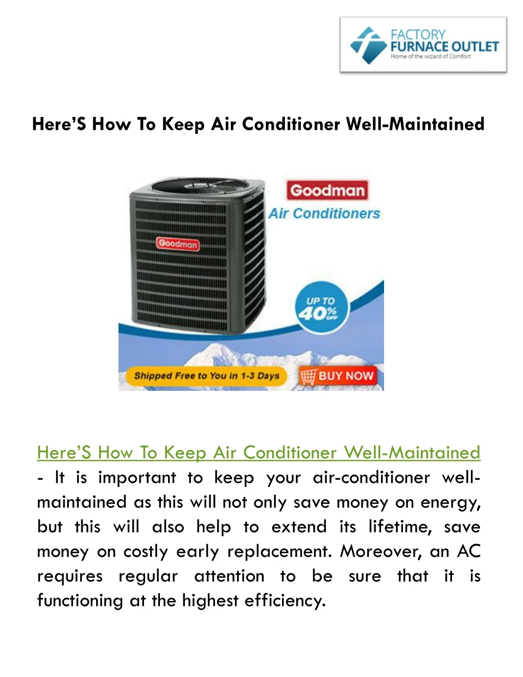 here s how to keep air conditioner well maintained
