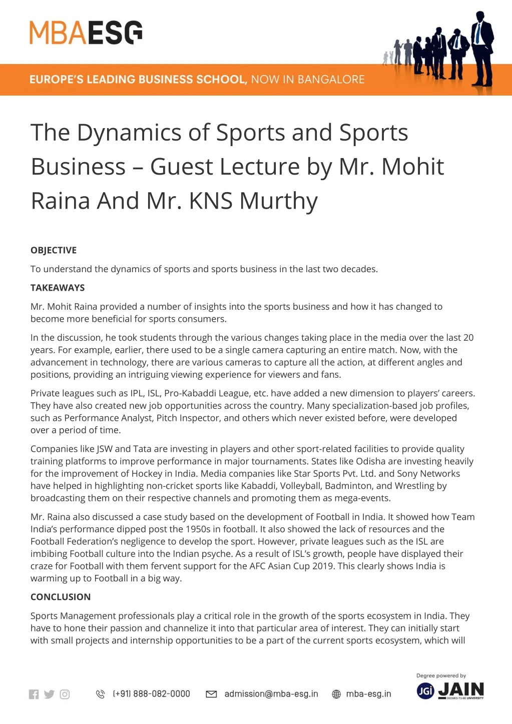 the dynamics of sports and sports business guest