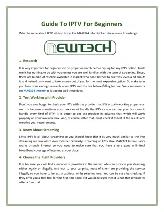 Guide To IPTV For Beginners - slide 1