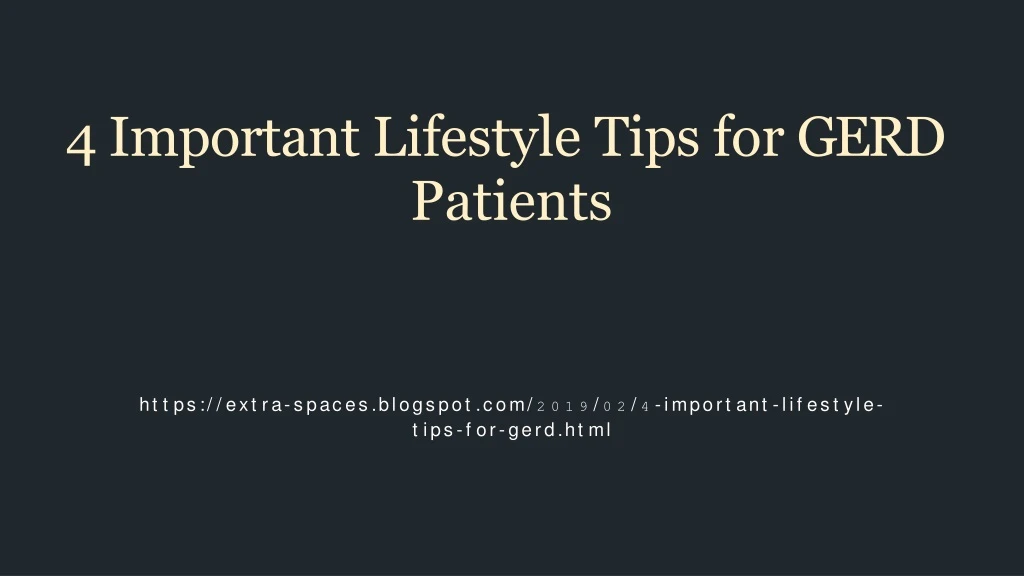 4 important lifestyle tips for gerd patients