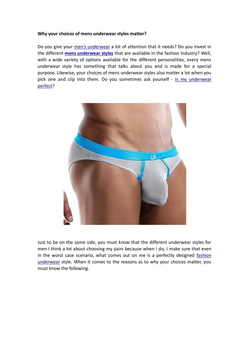why your choices of mens underwear styles matter