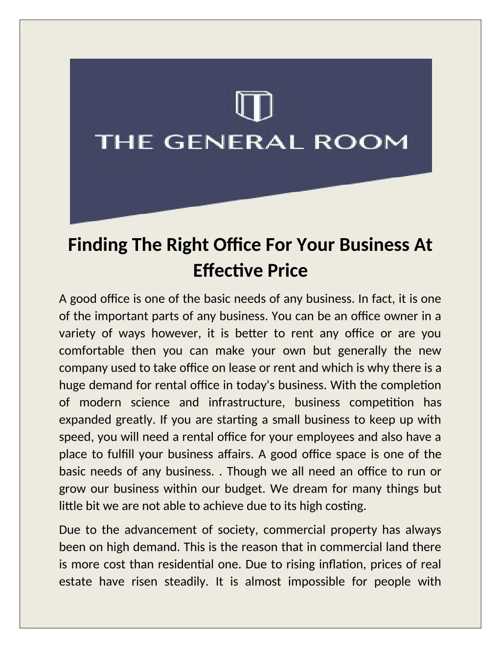 finding the right office for your business