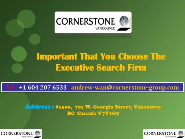Important That You Choose The Executive Search Firm
