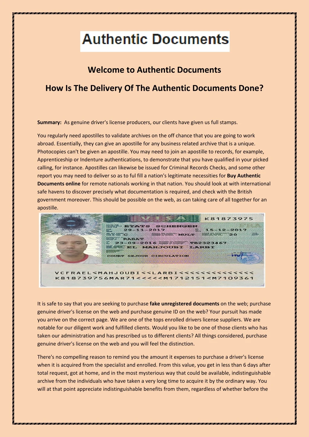 welcome to authentic documents