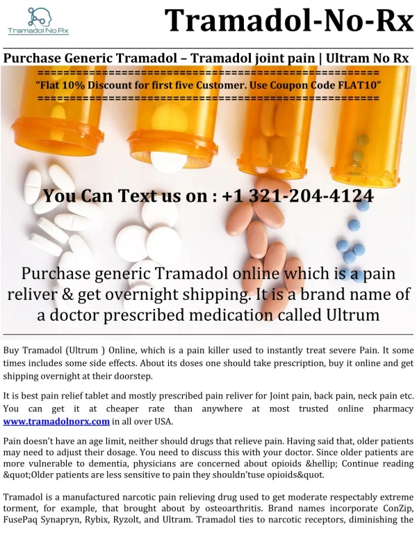 Purchase Generic Tramadol – Tramadol joint pain | Ultram No Rx