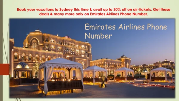 Avail Up to 30% Off On Air-Tickets At Emirates Airlines Phone Number