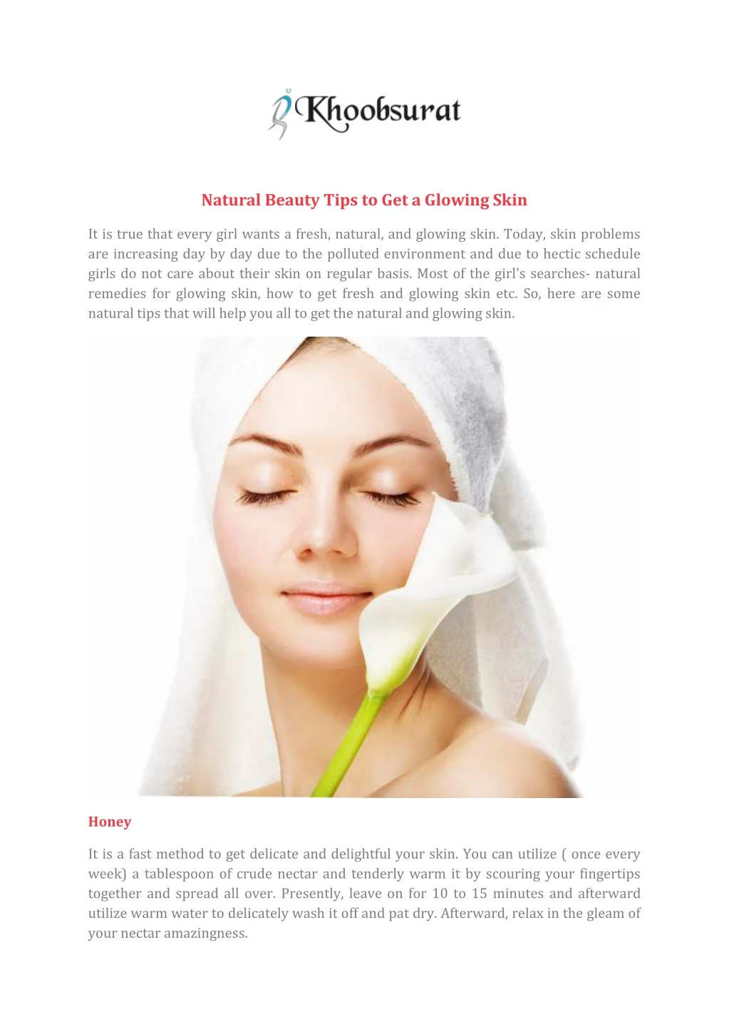 natural beauty tips to get a glowing skin