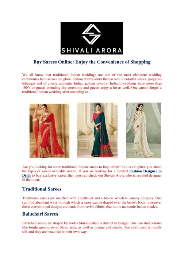 Bridal Saree Online- Shivali Arora