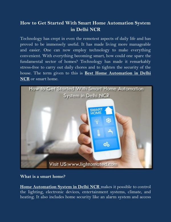 How to Get Started With Smart Home Automation System in Delhi NCR